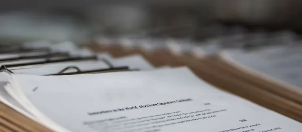 Rental review documentation on a desk